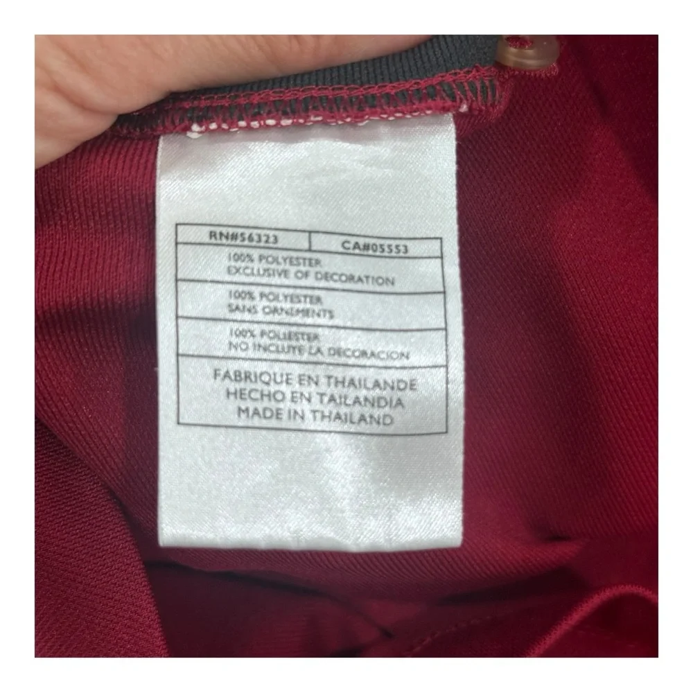 Nike Fit Dry Golf Polo Medium Mens‎ Red w/ Black Stripes Shirt